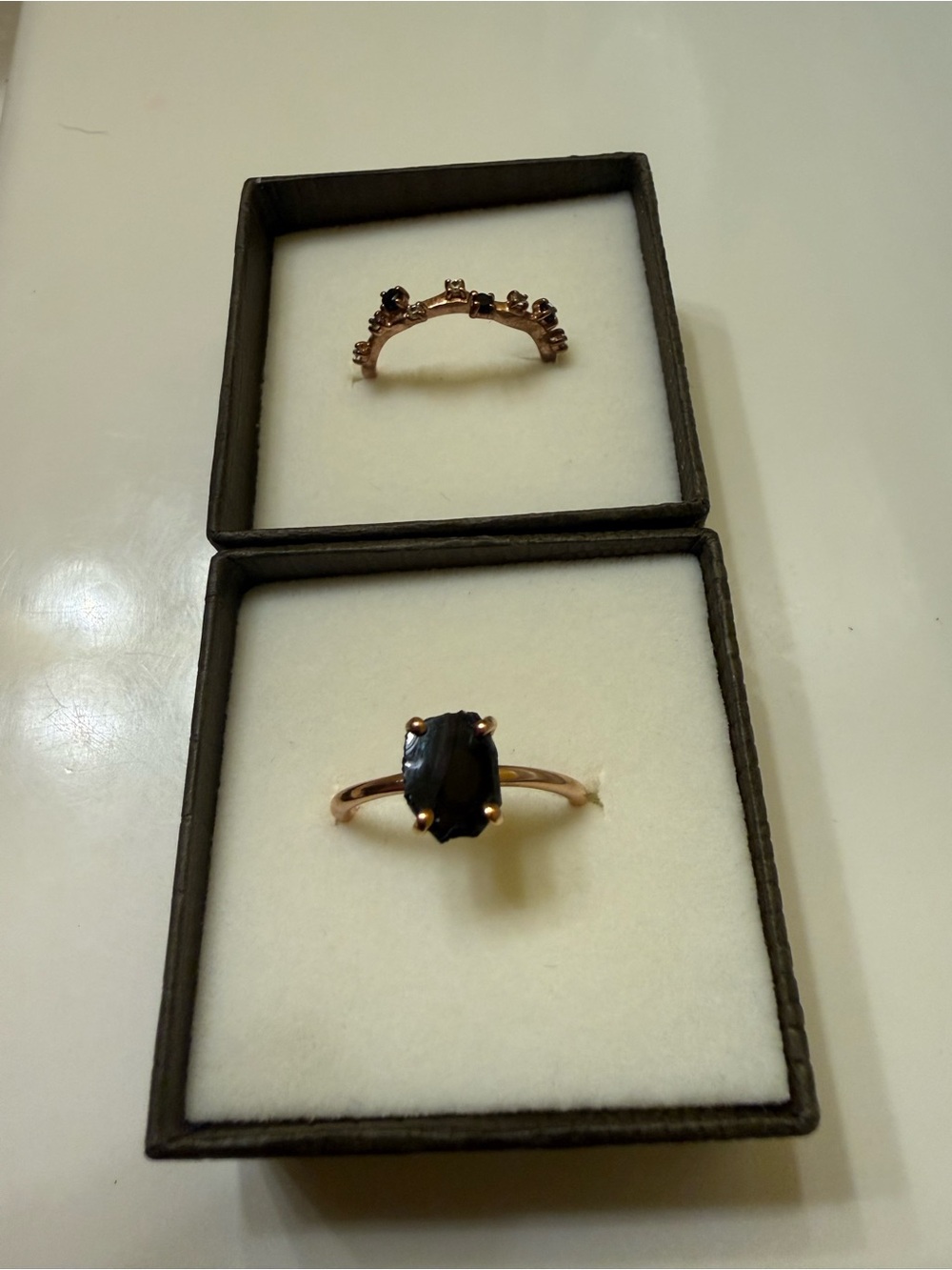 Moon Magic Ring Set - The Guardian Set - 18kt Rose Gold Vermeil / Size 7
